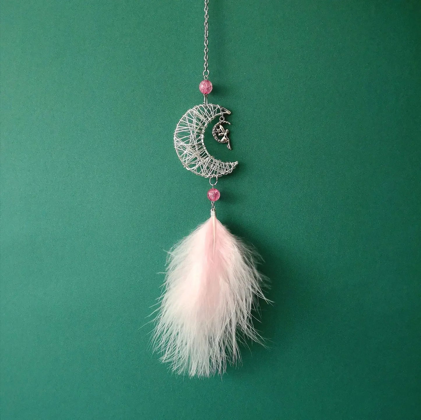 NONECN Car Hang Ornaments Moon Stars Feather Wind Chimes