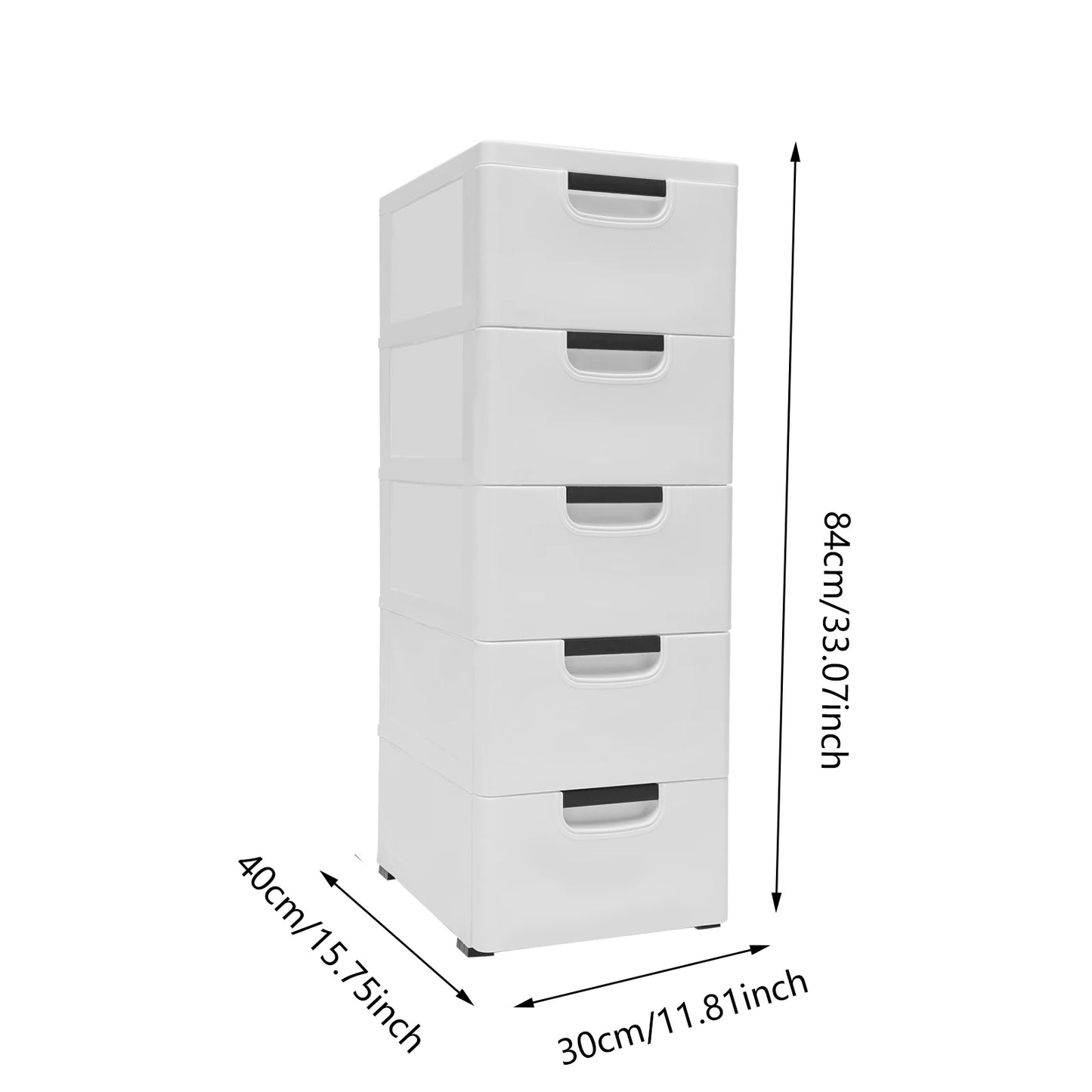 5-Drawer Stackable Plastic Dresser Cabinet For Bedroom Storage