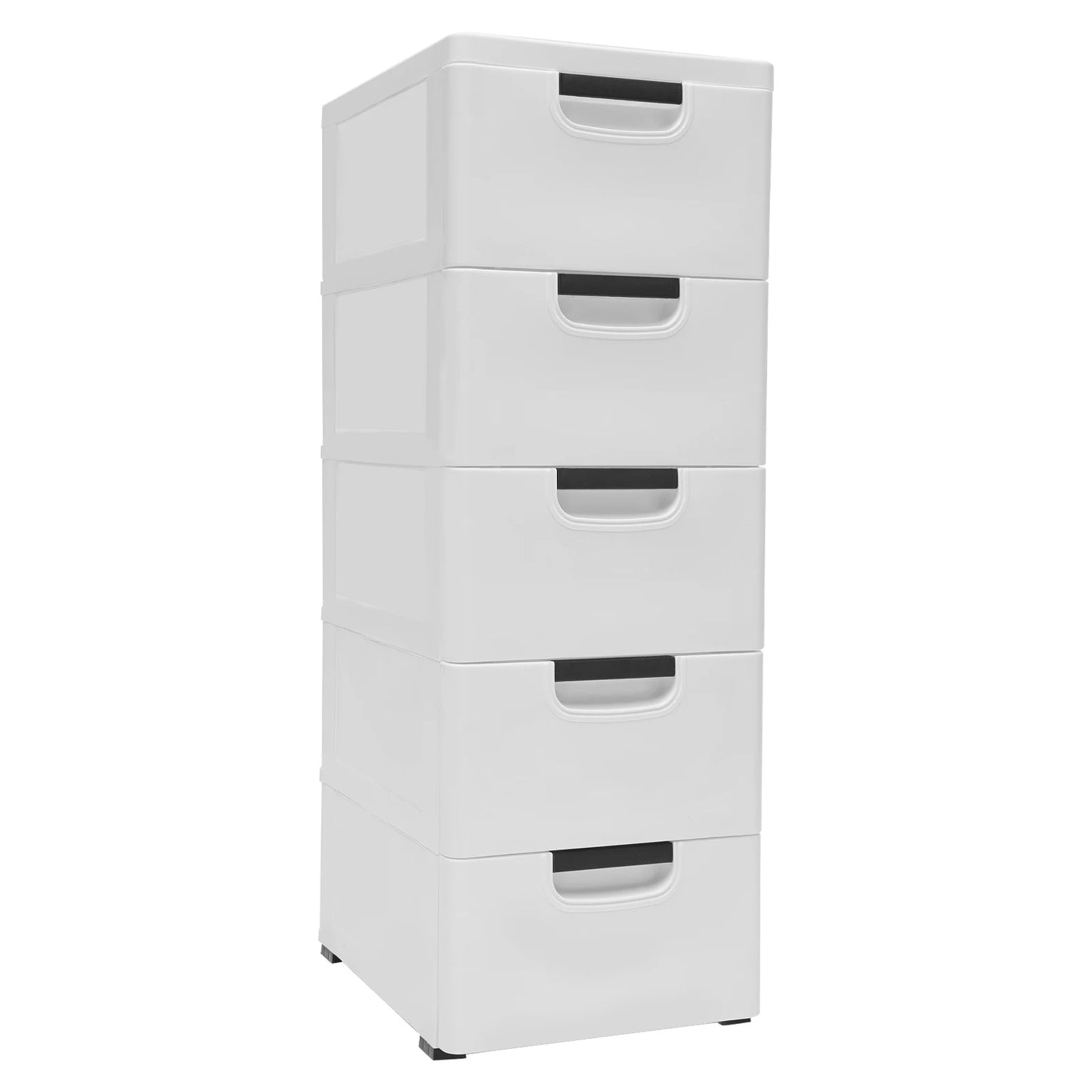 5-Drawer Stackable Plastic Dresser Cabinet For Bedroom Storage