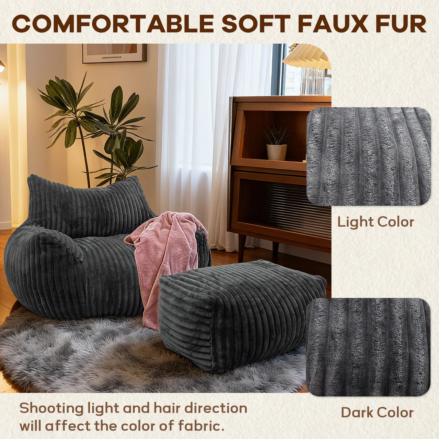 Reading Chair Bean Bag For Adults Living Room Foam Couch