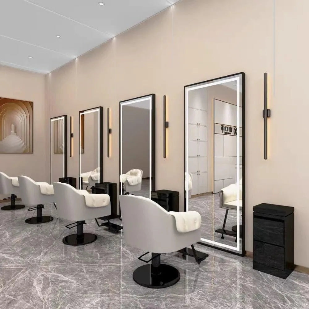 Full Length Lighted Mirror With Dimmable LEDs Aluminum Frame