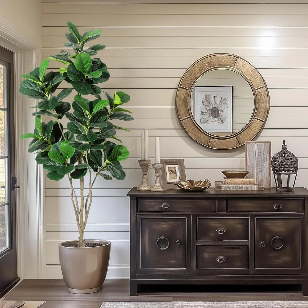 HiMISSCN Artificial Fiddle Leaf Fig Tree For Indoor Home Decor