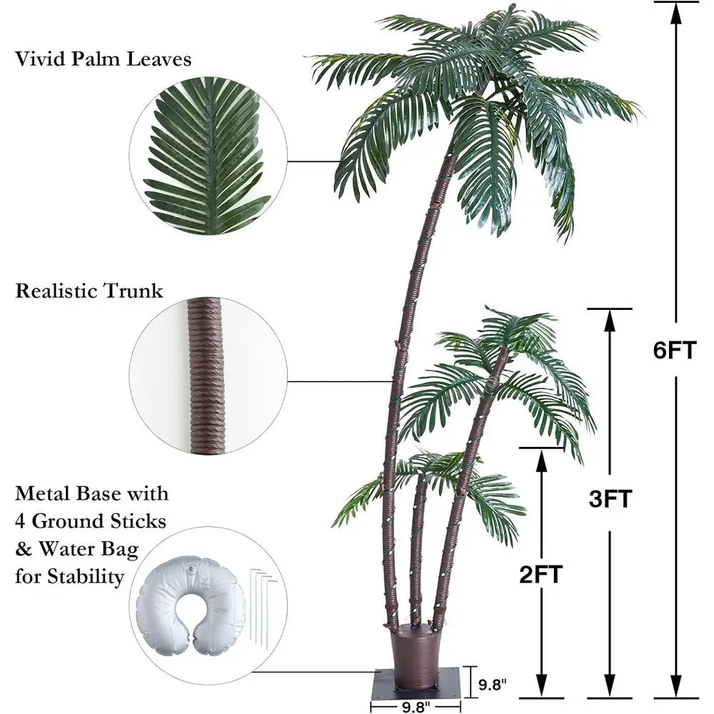 LED Lighted Palm Tree With Smart App Remote And Timer