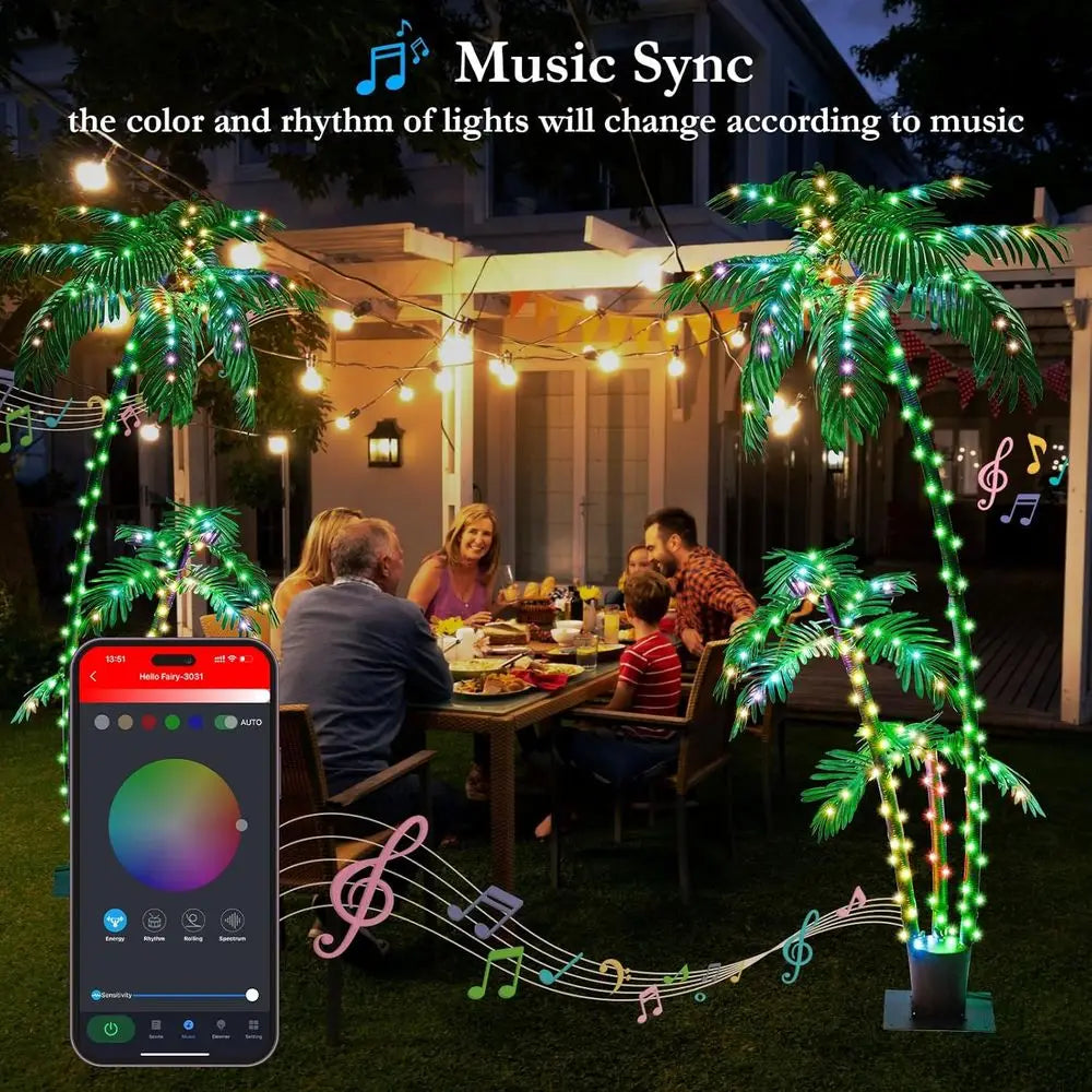 LED Lighted Palm Tree With Smart App Remote And Timer