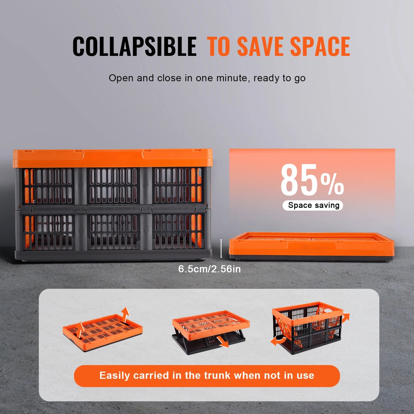 SucceBuy 45L Collapsible Storage Bins Stackable With Handles