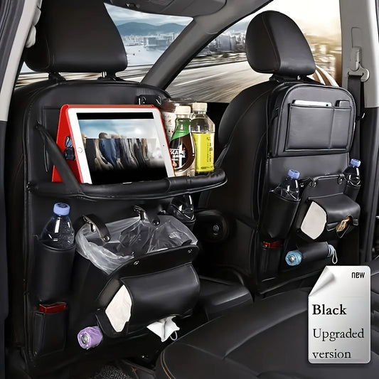 Car Seat Back Organizer Bag PU Leather Multifunction Storage Box