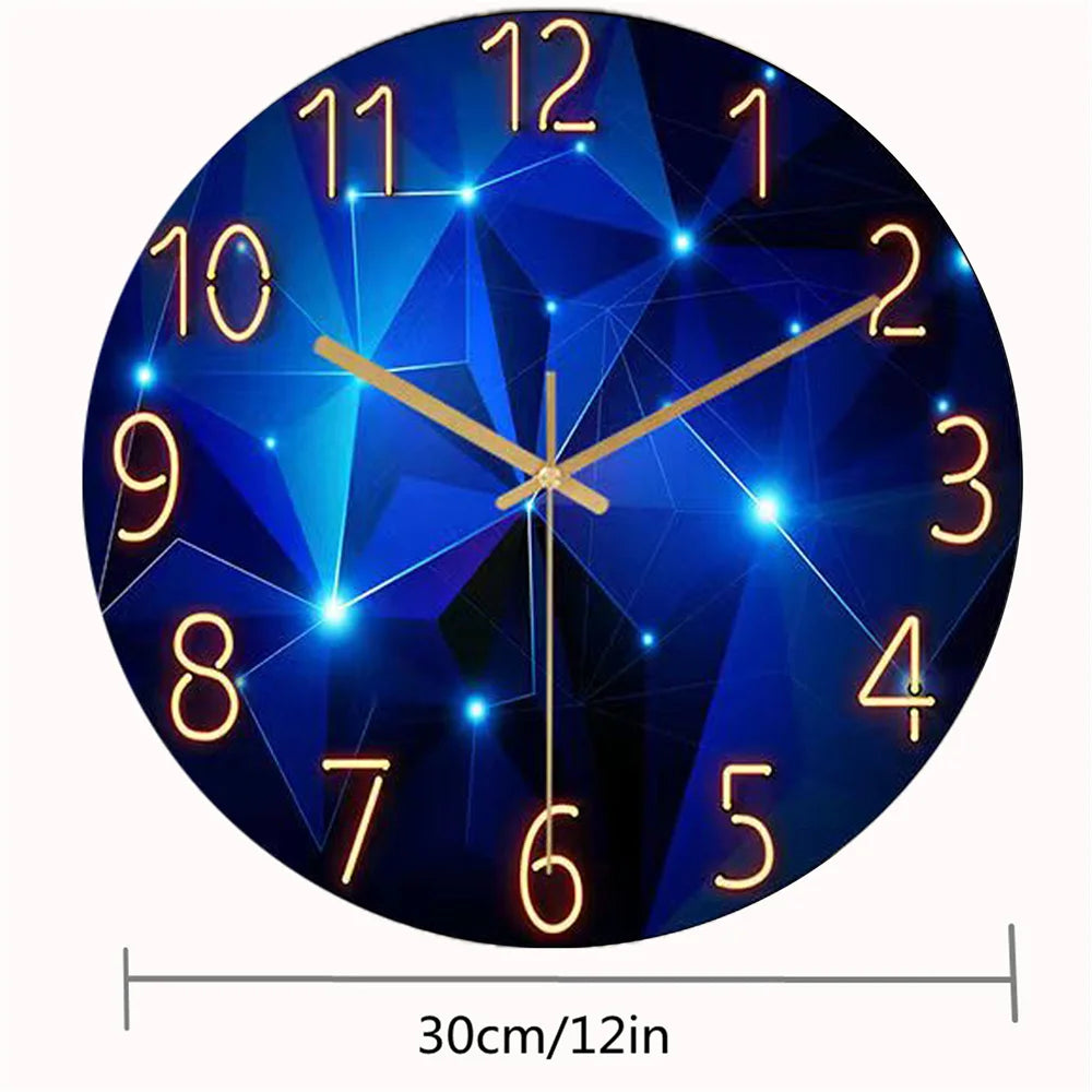 Geometric Wall Clock Quartz Silent Movement Living Room Decor