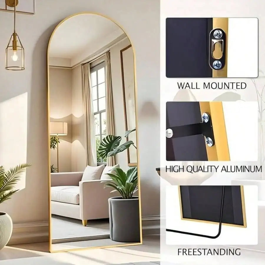Arched Floor Mirror Wall Mounted For Elegant Home Decor