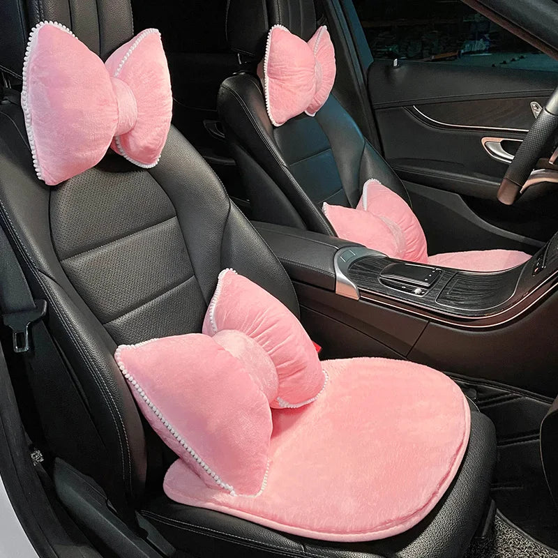 NONEF Car Waist Neck Pillow Plush Headrest Lumbar Support