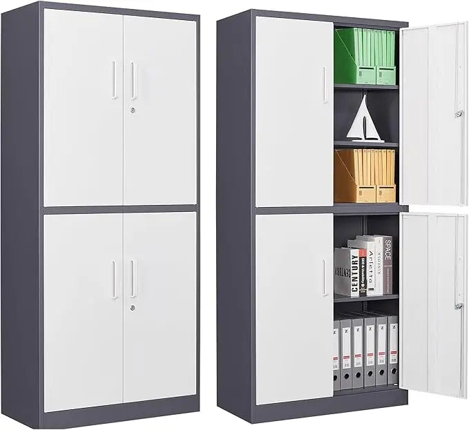 Metal Storage Cabinet with Lockable Door And Adjustable Shelves for Home Office Warehouse Steel Tool Locker Customized