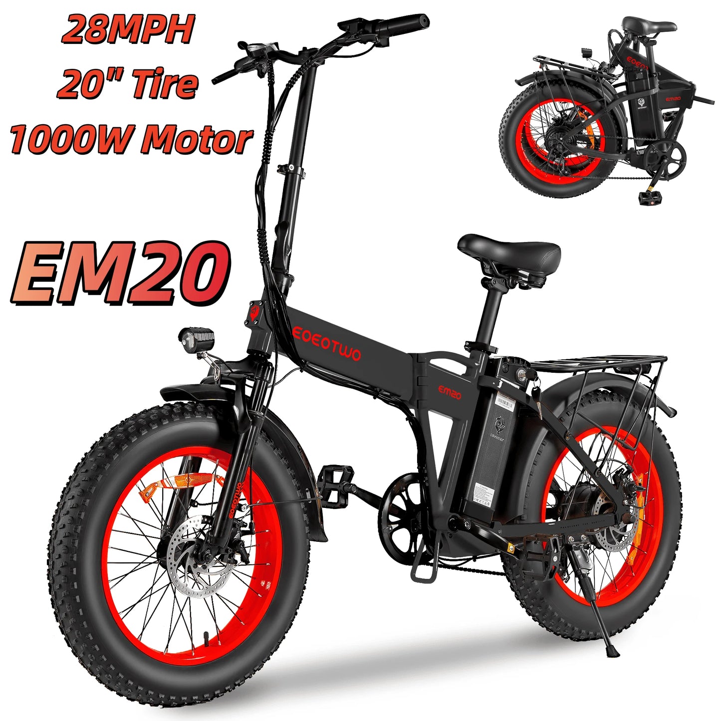 EOEOTWO E01 Electric Bike for Adults 1500W Peak Motor 34MPH