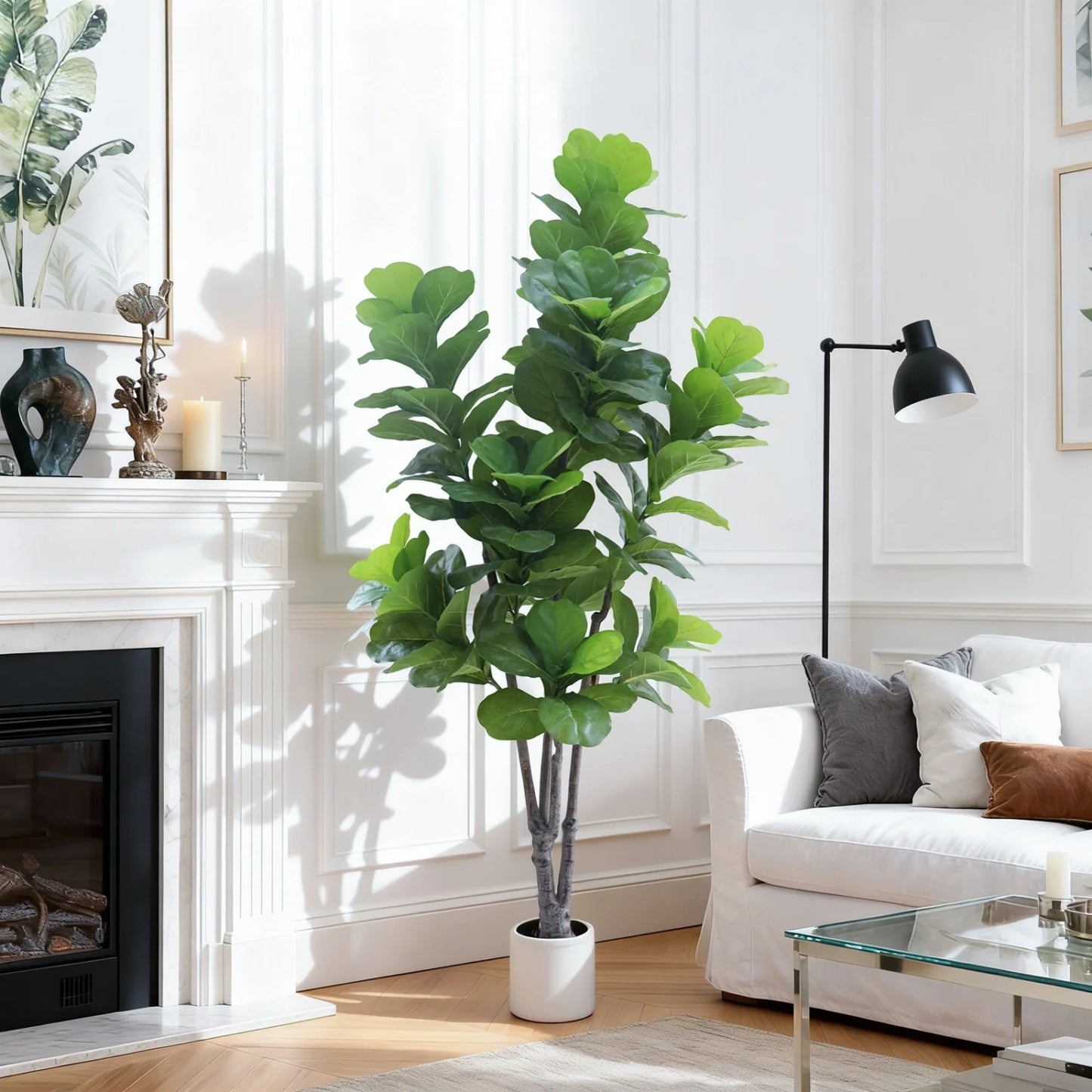HiMISSCN Fiddle Leaf Fig Tree Artificial Ficus Lyrata