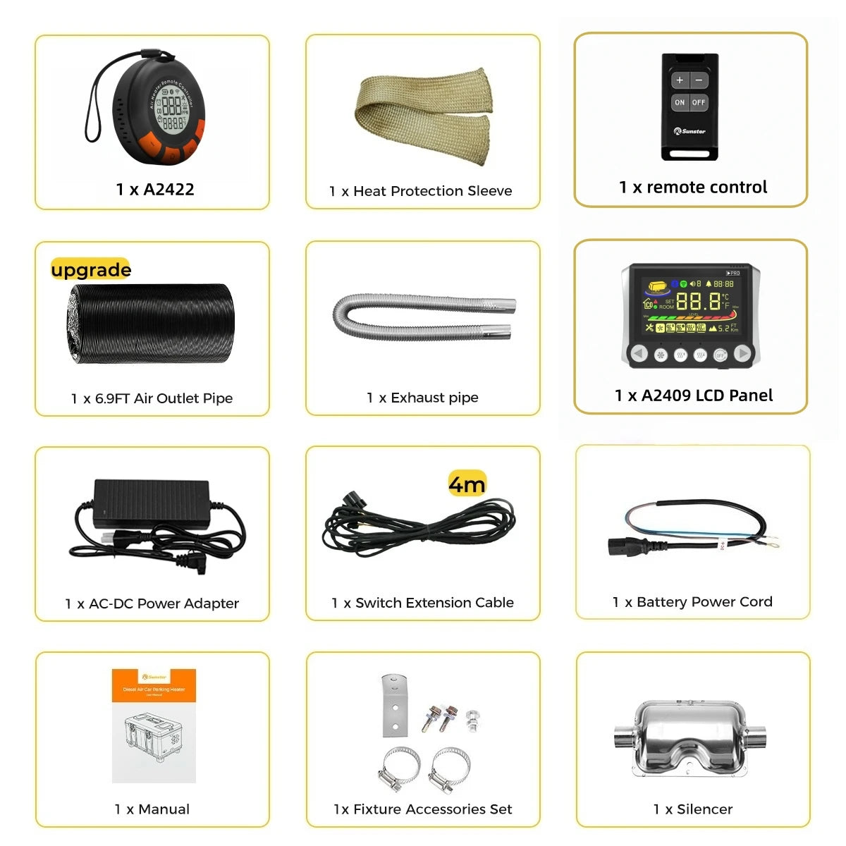 Sunster TB10PRO 8KW Diesel Heater With App Control CO Alarm