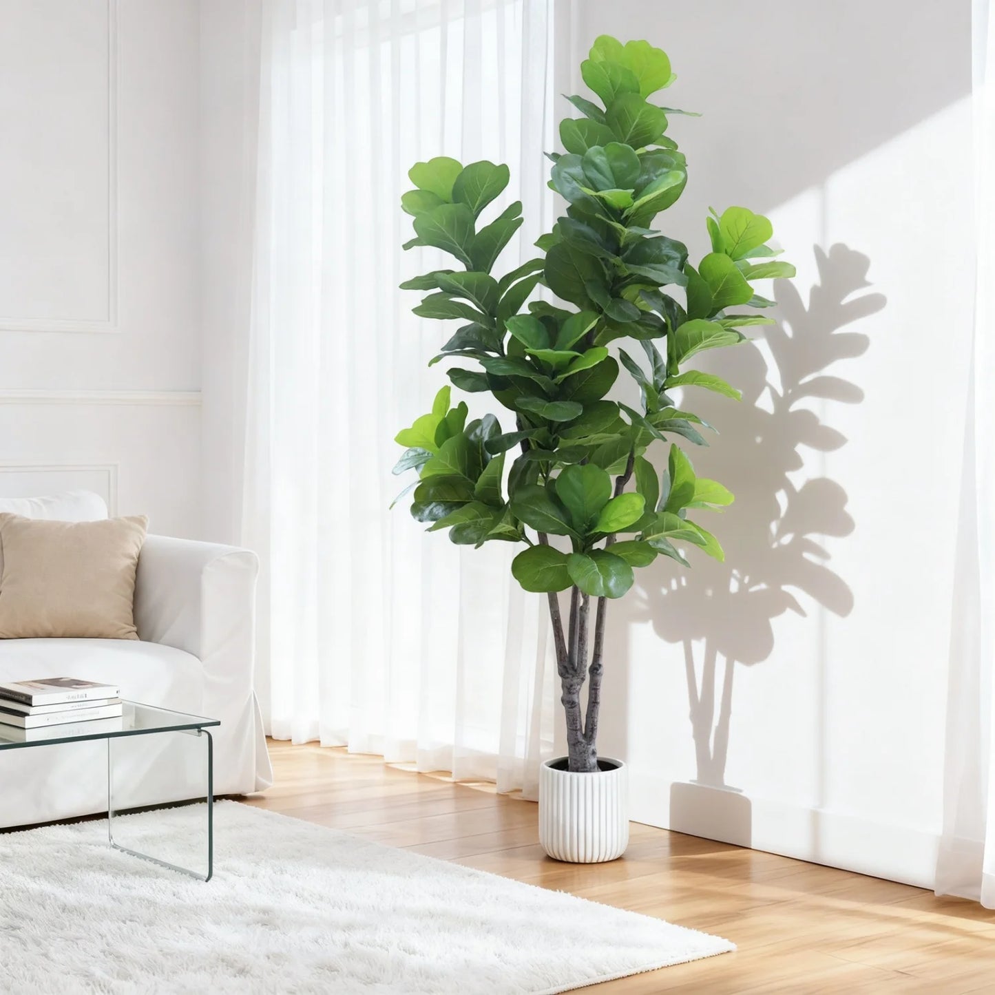 HiMISSCN Fiddle Leaf Fig Tree Artificial Ficus Lyrata