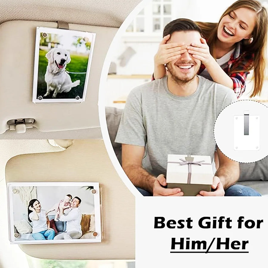 NONECN Car Visor Photo Clip Magnetic Frame Gift for Valentine's