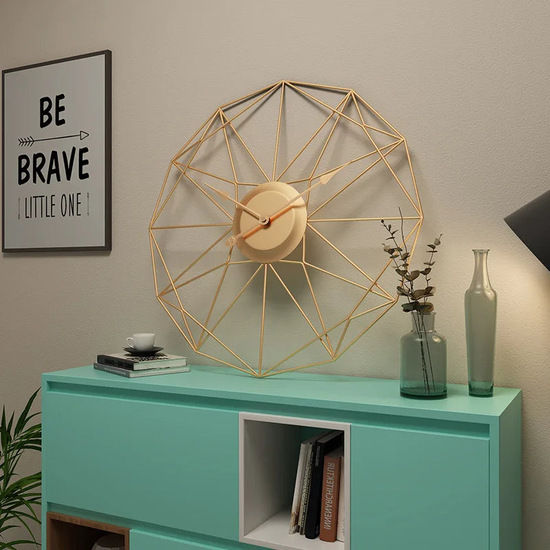 NONED Metal Thin Strip Wall Clock Silent Home Decor
