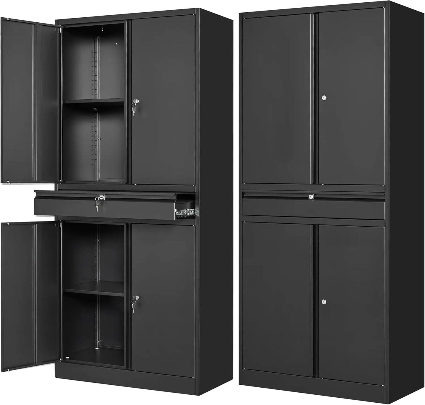 NONECN Garage Storage Cabinet With Locking Doors And Adjustable Shelves
