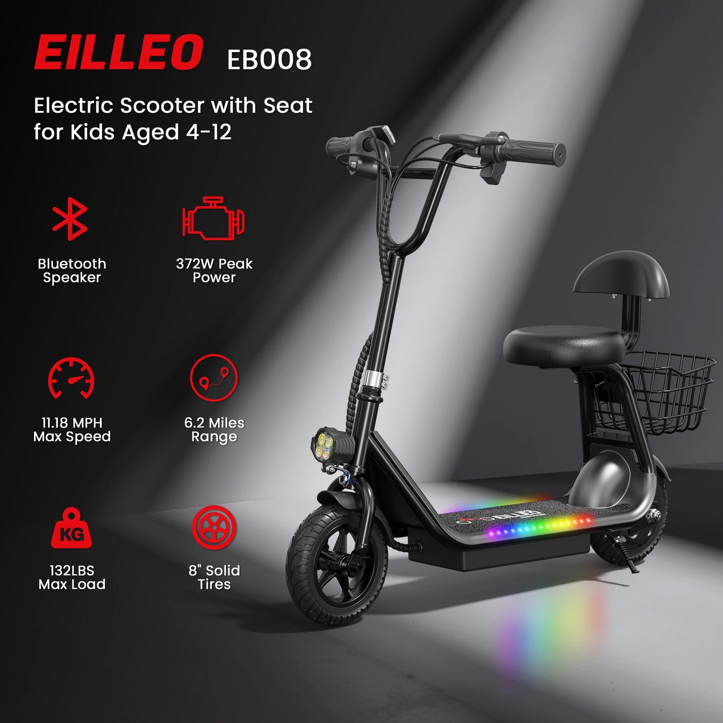 EILLEO SPACEWALK Kids Electric Scooter 250W Foldable With Basket