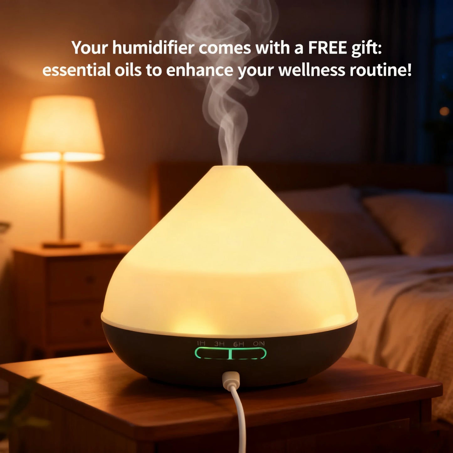 Miflame Ultrasonic Air Humidifier Aromatherapy Diffuser Six Oils
