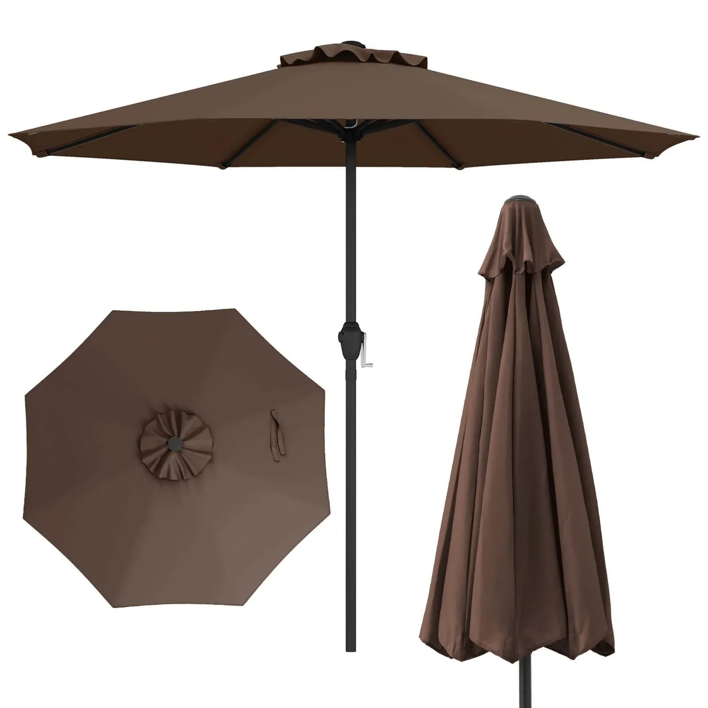 Outdoor Patio Umbrella With 8 Heavy Duty Ribs Sunproof