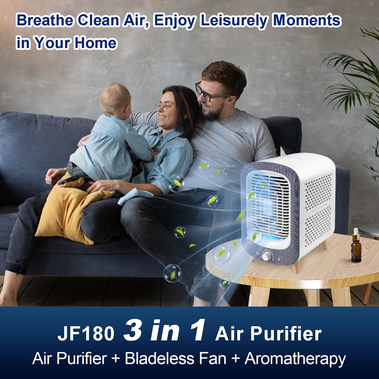 Jafanda Air Purifier HEPA Activated Carbon Nightlight Fragrance