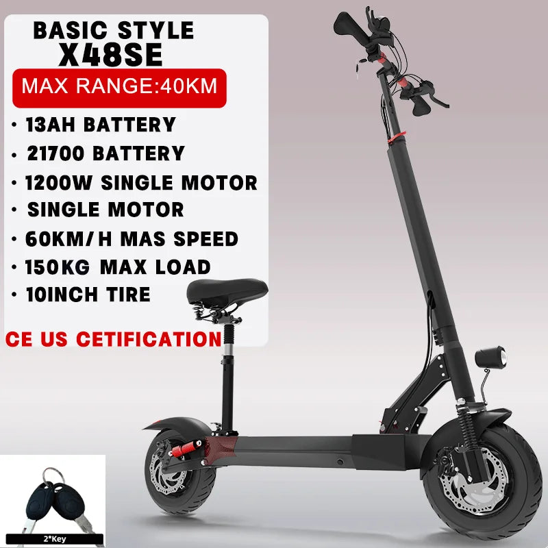 Jueshuai Outdoor Electric Scooter X60 Dual Motor Folding Seat