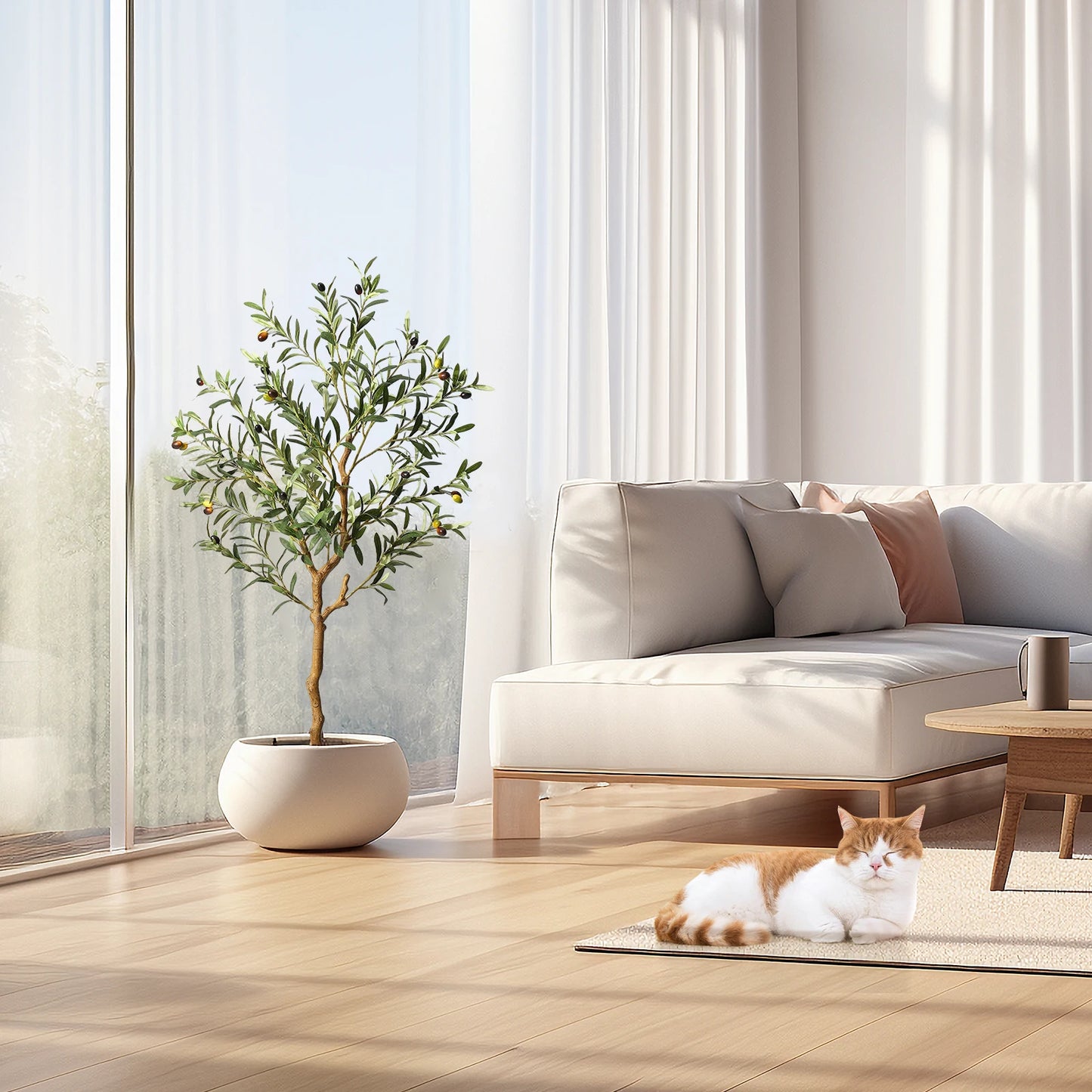 HiMISSCN Artificial Olive Tree In Pot For Home Decor