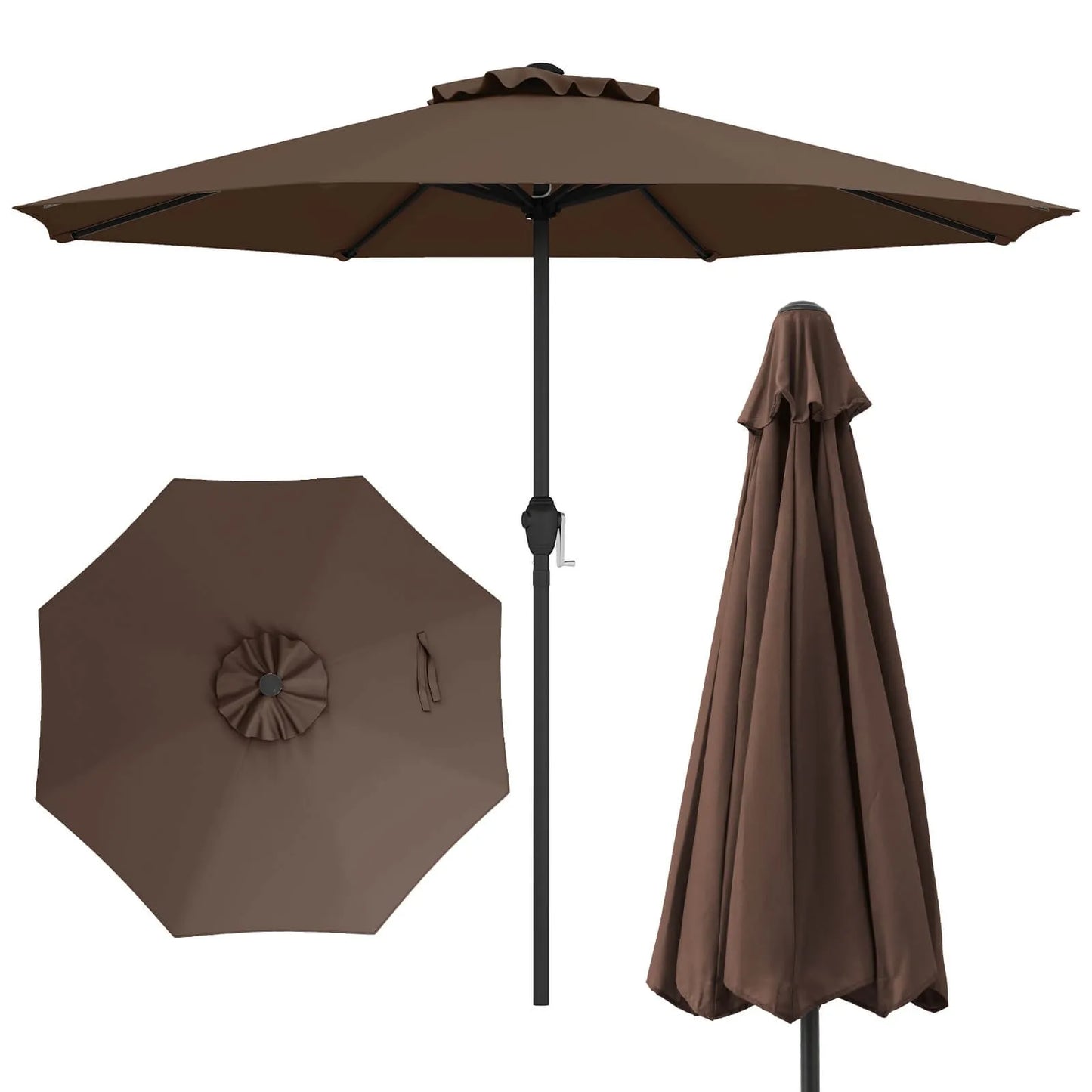 Outdoor Patio Umbrella With 8 Heavy Duty Ribs Sunproof