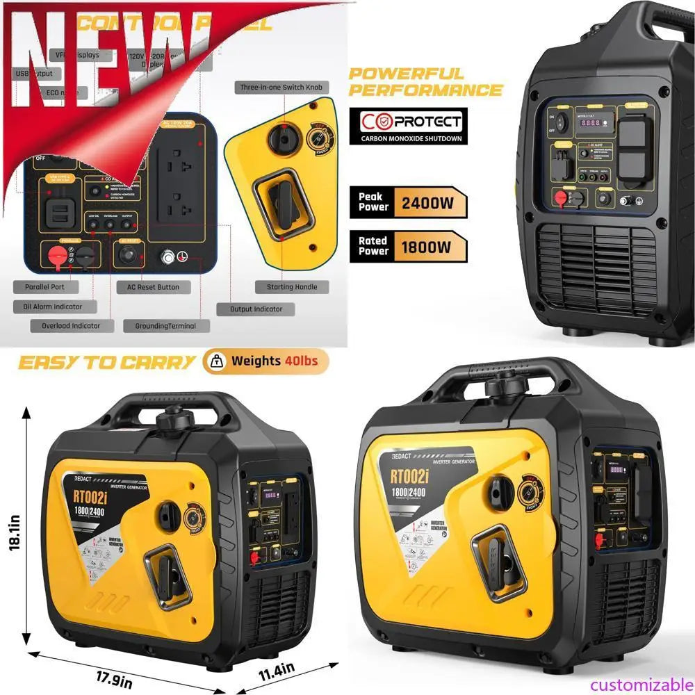 XMSJ Portable 1800 Watt Inverter Generator For Home And Outdoors