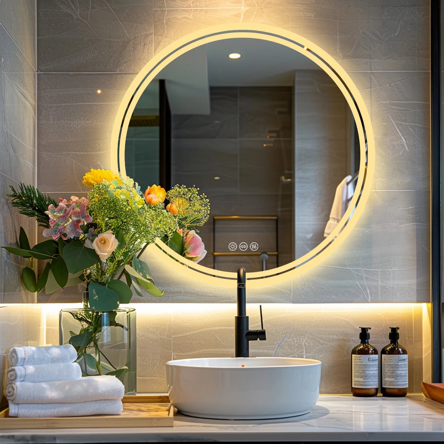 Wisfor Bathroom Mirror LED Lights Backlit IP65 Dimmable Wall Mount