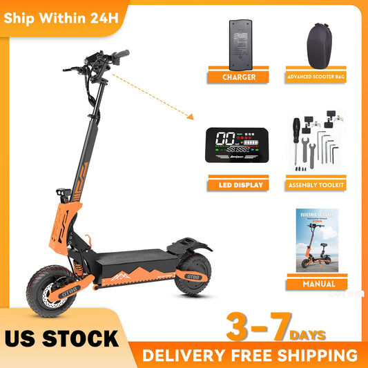 Arwibon 5600W Dual Motor Electric Scooter 46 MPH 60V27Ah