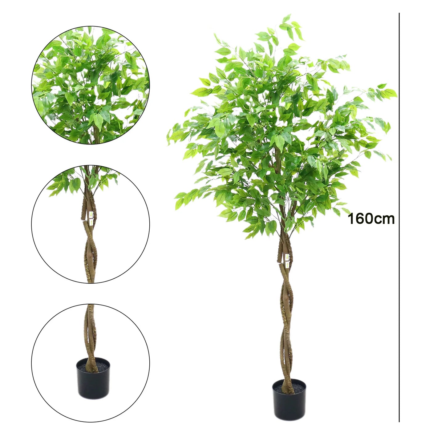 TWISTER Realistic Ficus Tree With Planter For Home Decor