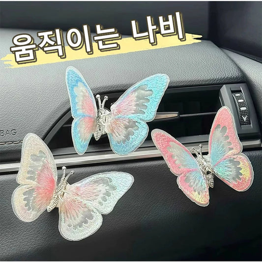 NONECN 6Pcs 3D Moving Butterfly Car Dashboard Air Vent Decor
