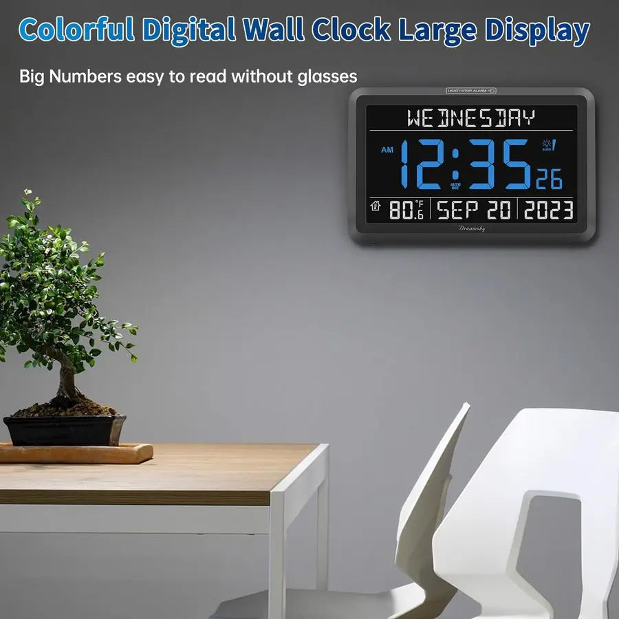 XMSJ Digital Calendar Clock for Seniors with Date and Day