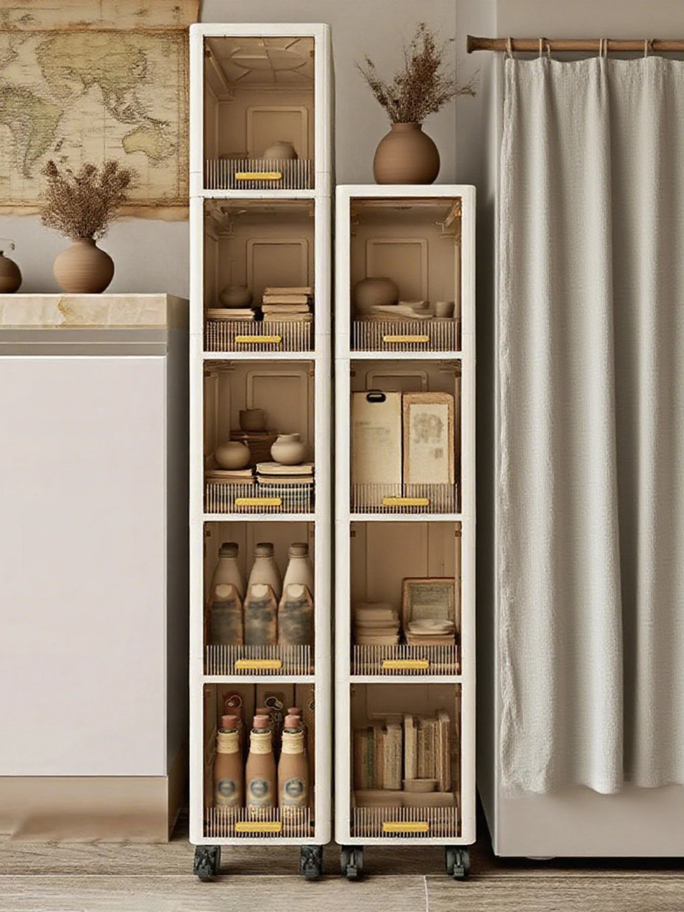 5 Layer Narrow Gap Storage Cabinet Plastic Office Organizer