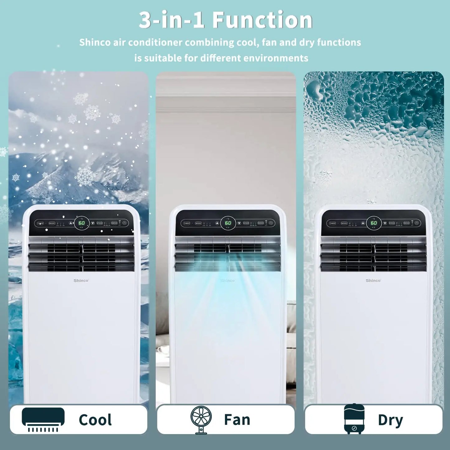 Shinco 12,000 BTU Smart WiFi Portable Air Conditioner