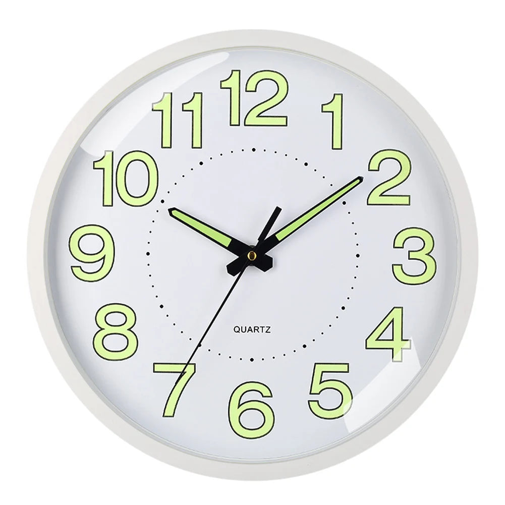 APWIKOGER Glow In The Dark Round Wall Clock Non Ticking Numerals And Hands