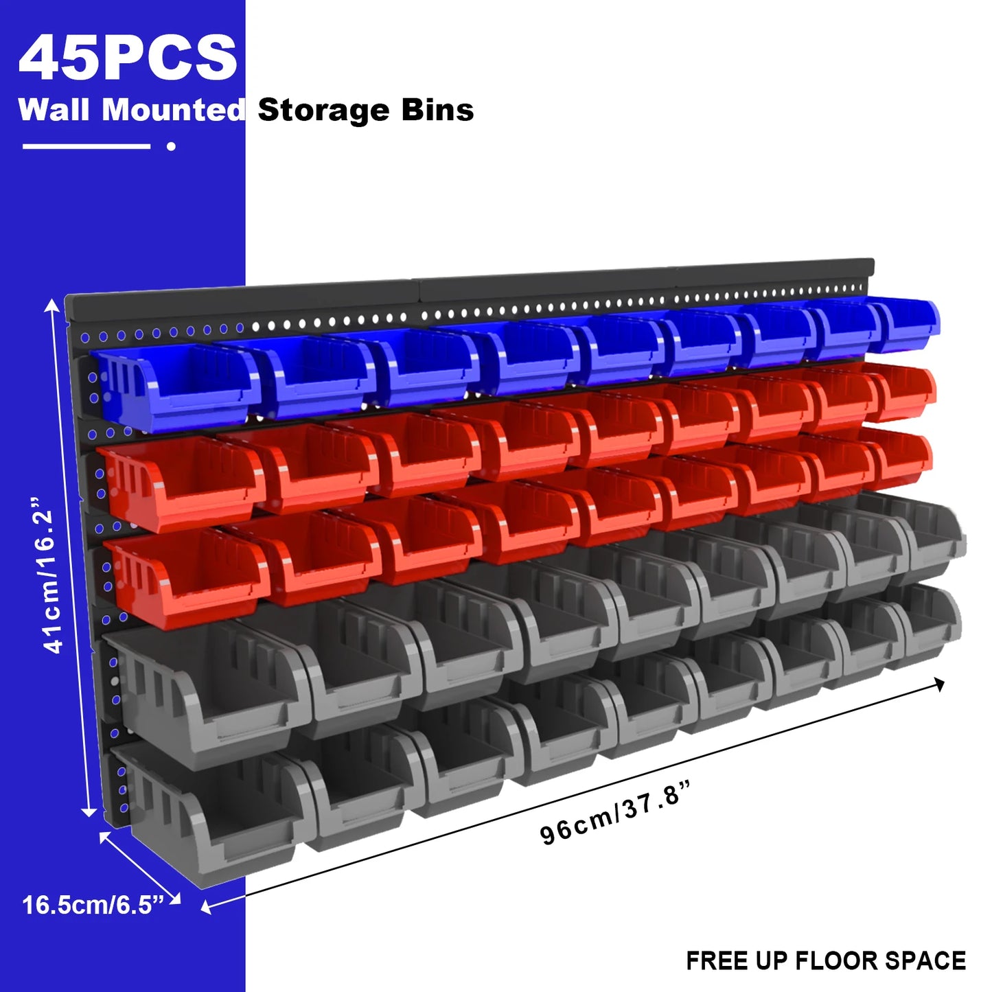NONECN Wall Mounted Tool Organizer System With Bins And Holders