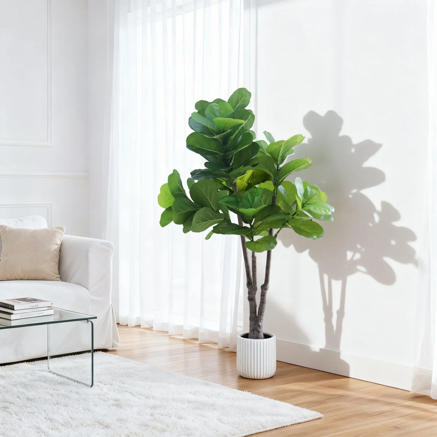 HiMISSCN Fiddle Leaf Fig Tree Artificial Ficus Lyrata