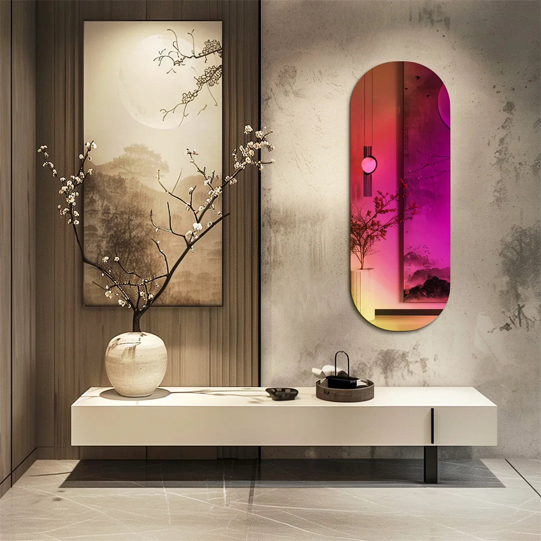 LUVODI Aesthetic Wall Mirror Iridescent Accent Mirror