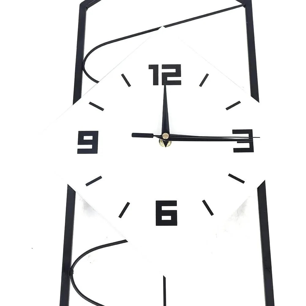 Metal Modern Silent Quartz Wall Clock With Pendulum Hook