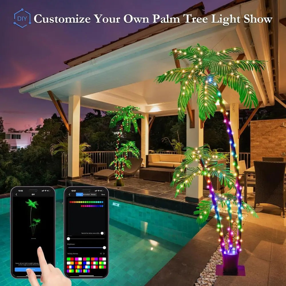LED Lighted Palm Tree With Smart App Remote And Timer