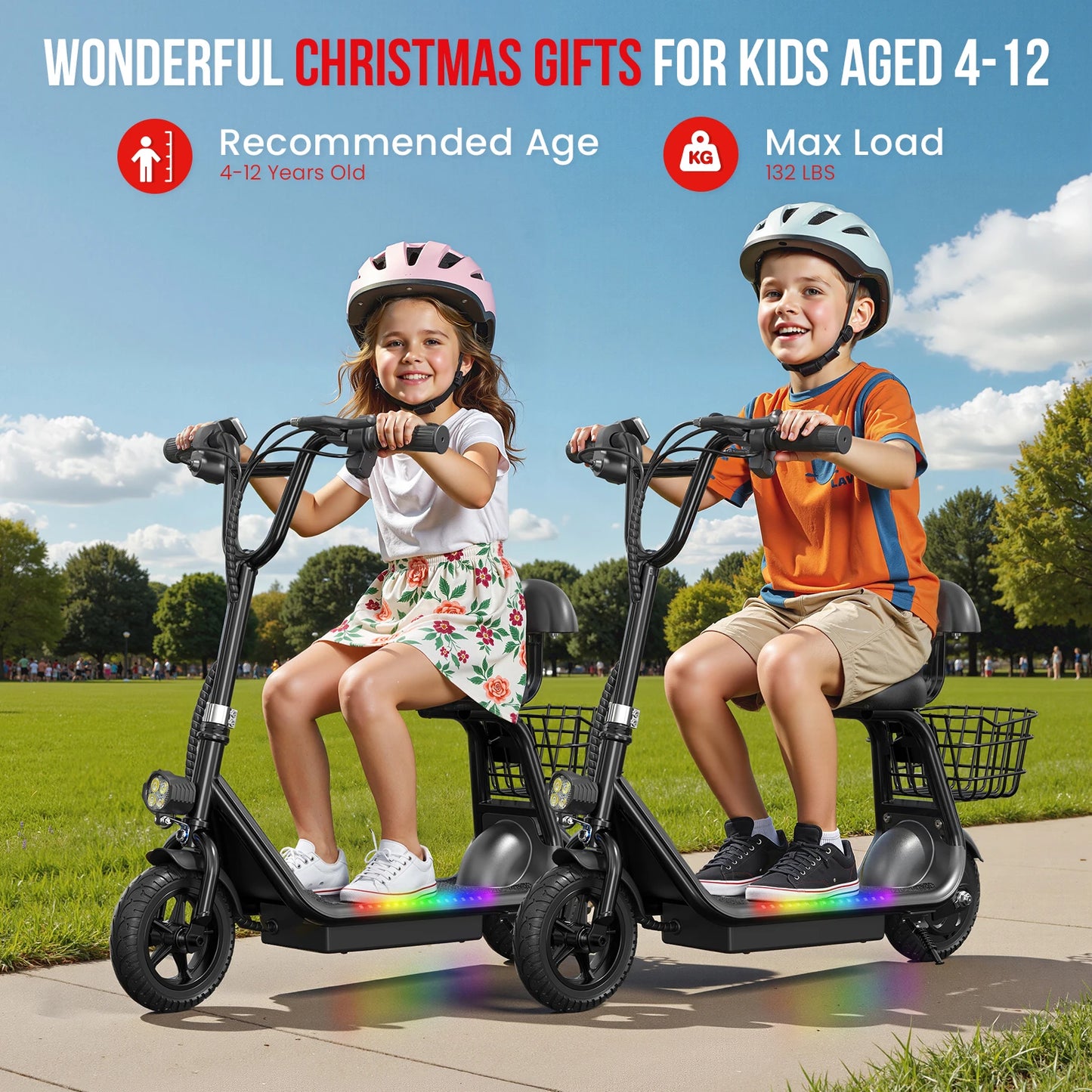 EILLEO SPACEWALK Kids Electric Scooter 250W Foldable With Basket