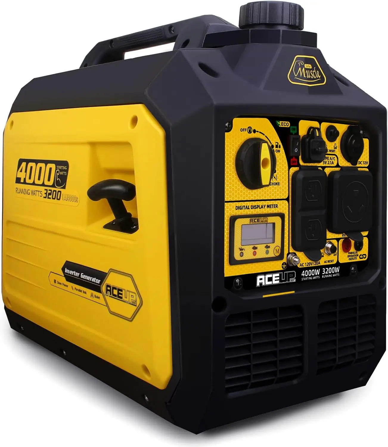 Aceup Energy 4000 Watt Portable Inverter Generator Gas Powered Quiet