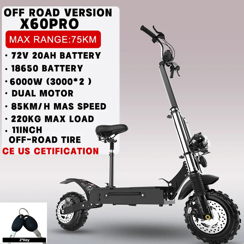 Jueshuai Outdoor Electric Scooter X60 Dual Motor Folding Seat