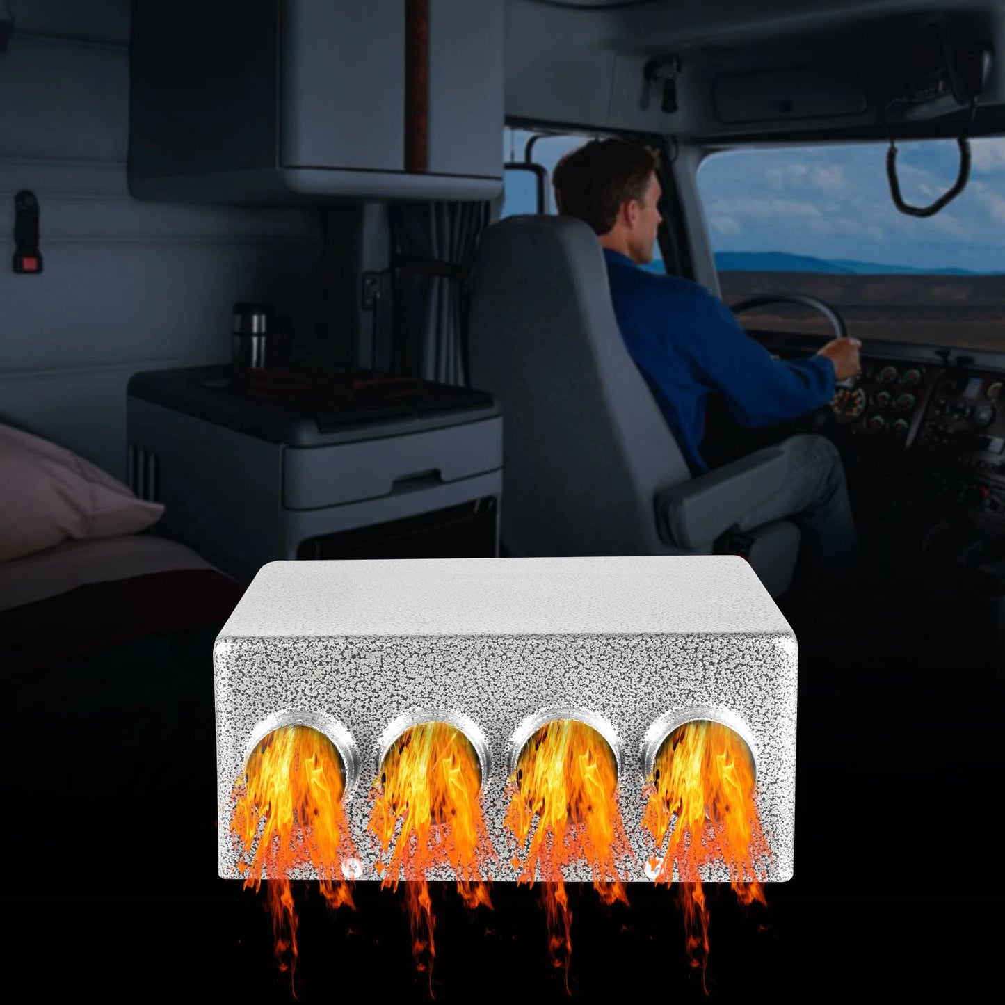 12V Car Heater Turbo Motor 4 Way Air Heating Vehicle