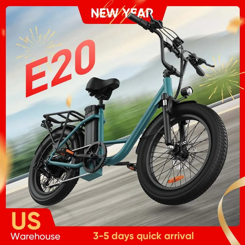 URLIFE 1000W Fat Tire Electric Bike 48V 13Ah Dual Disc Brakes