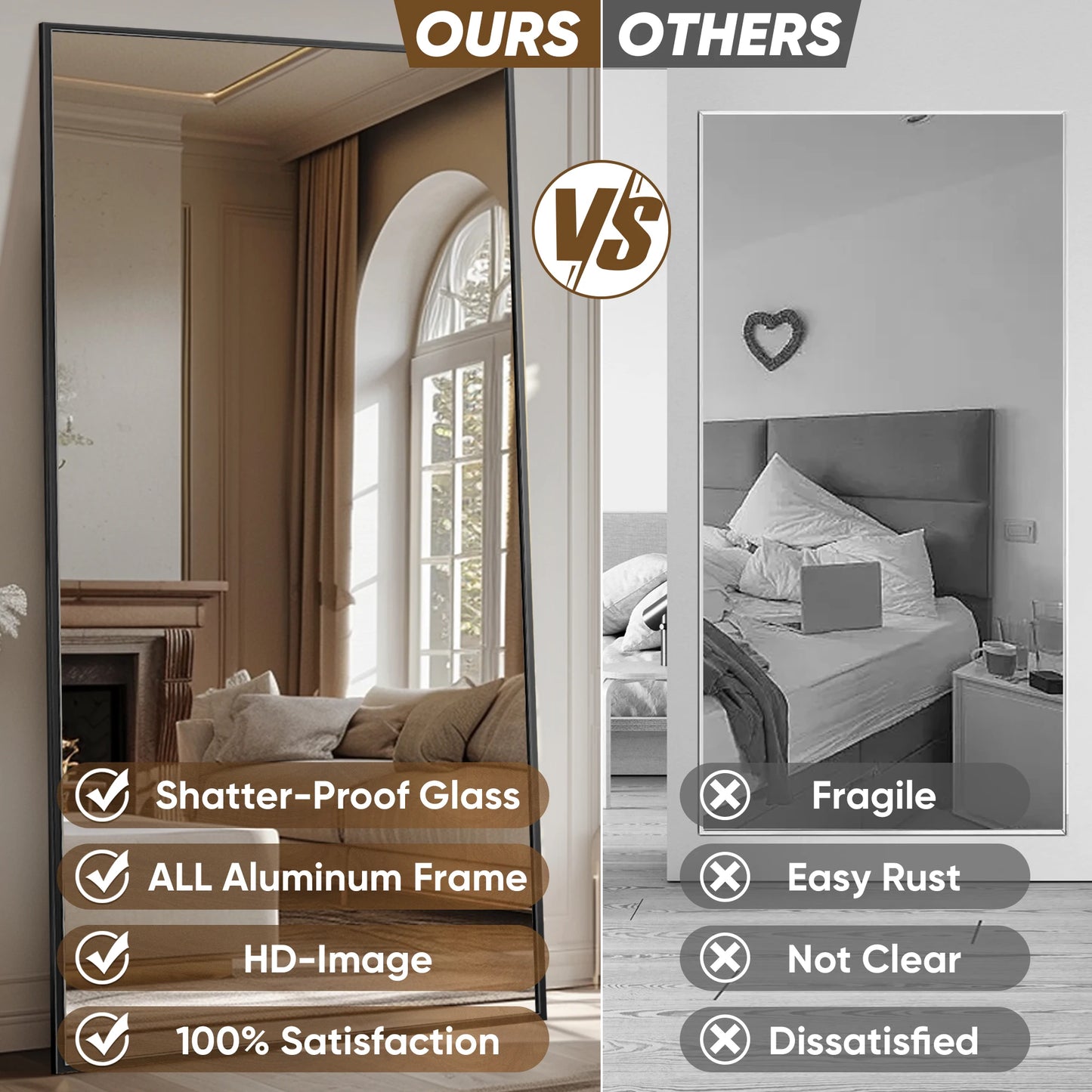 Antok Full Length Mirror With Stand Rectangular Design For Bedroom