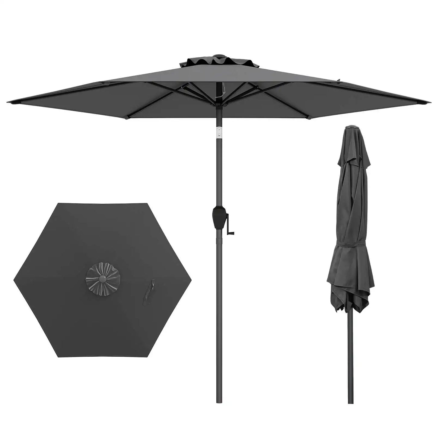 LIFEZEAL Patio Umbrella With Push Button Tilt Heavy Duty Market