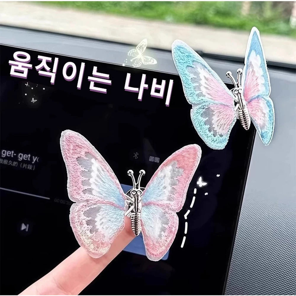 NONECN 6Pcs 3D Moving Butterfly Car Dashboard Air Vent Decor